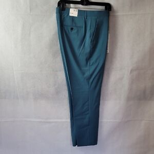 Express Men's Extra Slim Teal Blue Dress Pants